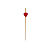 Espeto Decorativo Coração Vermelho 12cm 100un | Palito Petiscos Festa - Imagem 2