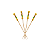 Kit 1000 Palito Decorativo trançado amarelo 12cm | Espeto Petiscos Buffet - Imagem 2