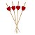 Kit 1.000 Espeto Palito Coração Vermelho Bambu 12 cm Decoração - Imagem 3