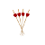 Kit 1000 Palito Coração vermelho 12cm | Decoração Petiscos Festa Casamento Buffet - Imagem 2