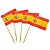 Kit 1.000 Espeto Palito Bandeira Espanha 6,5 Cm Bambu Buffet - Imagem 3
