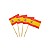 Kit 1000 Espetos Bandeira Espanha 6,5cm Bambu Buffet - Imagem 3