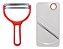 Kit 2 Descascador Vermelho E Fatiador Wide Jumbo 8cm Japão - Imagem 1