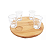 Conjunto 5 Peças Copos De Shot Aperitivos Suporte Bambu Welf - Imagem 2