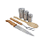 Kit Churrasco 6 Peças Inox Bambu Welf com Porta Temperos - Imagem 2