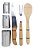 Conjunto 6 Peças Churrasco Porta Condimentos Inox Bambu Welf - Imagem 1
