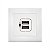 Kit Tomada USB Simples 1.5A Com Placa de Embutir em Móveis Preto PIAL Plus+ Legrand - Imagem 1