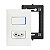 Kit Tomada 20A e Interruptor Paralelo Com Blue LED Placa e Suporte Branco - Imagem 1