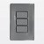 Conjunto 3 Interruptores Simples Cinza Zeffia Legrand 680102CZ - Imagem 1