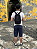 Bermuda de Elástico Great News - Com Zipper e Bolso lateral Cargo - 100% Algodão - Ref. 220 Marinho - Imagem 1