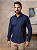 Camisa Social Roberto Negri Regular Fit - (Sem Bolso) - Manga Longa - 100% Algodão Fil a Fil - REF 1181 Marinho - Imagem 1