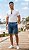 Bermuda Jeans de Elástico Great News - Com Zipper e Bolso lateral Cargo - Ref. 437 Delave - Imagem 1