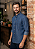 Camisa Dimarsi Manga Longa Regular Fit - Jeans - Com Bolso - 100% Algodão - Ref. 9854 Jeans Azul - Imagem 1