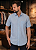 Camisa Dimarsi Tradicional Regular Fit - Com Bolso - Manga Curta - Algodão Egípcio - Ref 10435 Azul Listrada - Imagem 1