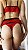Kit de lingerie vermelha de renda, sem bojo e sem aro, calcinha tanga - Imagem 3