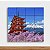 Painel Decorativo Fuji com Sakuras - Quadrado - Imagem 1