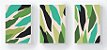 Trio Retangular Azulejos - Folhas Abstratas Verdes - Imagem 1