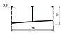 Perfil De Alumínio Trilho Inferior "E" P/ Box Acrílico Linha Leve - Barra Com 6Mts - Fosco Ou Brilhante (Cód. Bx-024) - Imagem 1