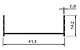 Perfil De Alumínio Lateral P/ Box Acrílico Linha Leve - Barra Com 6Mts - Fosco Ou Brilhante (Cód. Bx-021) - Imagem 1
