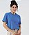 Blusa Feminina Azul Estampa Relevo Floral - Imagem 1