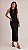 Vestido Midi Preto em Malha Canelada - Imagem 1