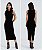 Vestido Midi Preto em Malha Canelada - Imagem 1