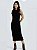 Vestido Midi Preto em Malha Canelada - Imagem 1