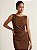 Vestido Midi Marrom com Franzido e Passante - Imagem 2