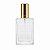 Frasco em Vidro Classic Detalhe Transparente Tampa e Válvula Douradas 50ML - Imagem 1
