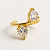Piercing Fake Dois Corações Cristal Banhado A Ouro - Imagem 1