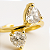 Piercing Fake Dois Corações Cristal Banhado A Ouro - Imagem 3