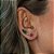 Brinco Ear Cuff Formas Zircônias Coloridas Ródio Branco - Imagem 2
