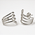 Brinco Ear Hook Liso 4 Fios Banhado A Ródio Branco - Imagem 3