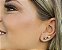 Brinco Ear Cuff Formas Zircônias Color Escura Ouro - Imagem 3