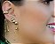 Brinco Ear Cuff Assimétrico com Piercing de Corrente Ouro - Imagem 2