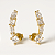 Brinco Ear Cuff Formas Zircônia Banhado A Ouro - Imagem 1