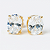 Brinco Zircônia Oval Cristal Banhado A Ouro - Imagem 1