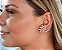 Brinco Ear Cuff Gotas Design Curvo Zircônias Ouro - Imagem 2