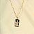 Colar Chapinha Retangular Com Estrela Cravejada Banhado A Ouro - Imagem 1