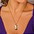 Colar Chapinha Retangular Com Estrela Cravejada Banhado A Ouro - Imagem 2