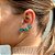 Brinco Ear Cuff Com Jade Banhado A Ouro - Imagem 2