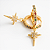 Brinco Argola Estrela Cadente Microzircônias Coloridas e Cristal Banhado A Ouro - Imagem 1
