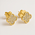 Brinco Flor Cravejado Banhado A Ouro - Imagem 1