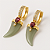 Brinco Argola Dente-de-sabre Cinza Banhado A Ouro - Imagem 1