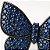 Anel Borboleta Azul Banhado A Ródio Negro - Imagem 3