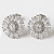 Brinco  Flor Oval  Zircônia Banhado A Ródio Branco - Imagem 1