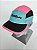 Boné Five Panel - Aba Reta Preto AZUL PINK - Imagem 1