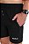 Bermuda Dry Fit Treino Seca Rápido 3 Bolsos Elastáno Preto - Imagem 2