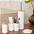 Kit Banheiro Luxo Lavabo Lixeira Escova Conjunto 6 Pçs Bambu - Imagem 7