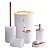 Kit Banheiro Luxo Lavabo Lixeira Escova Conjunto 6 Pçs Bambu - Imagem 6